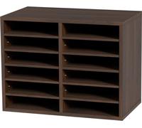 Organizadores de documentos, buzón de correo de oficina con 12 compartimentos y estantes ajustables, clasificador de documentos de madera de 52x30.5x41 cm (20.4x12x16.1 pulgadas) para organizar oficin