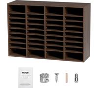 Organizadores de documentos, buzón de correo de oficina con 36 compartimentos y estantes ajustables, clasificador de documentos de madera de 99,8 x 30,5 x 68,1 cm para organizar oficinas, hogares, aul
