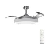 Origial AirBliss Ventilador de Techo con Luz LED, Motor DC, Aspas Retráctiles, WiFi, Temporizador y Mando a Distancia AirBliss Ceiling Retractable Inox