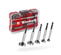 Original Einhell M-CASE 5-Juego de Brocas Forstner (Hechas de Acero C65, Vástago E 6.3, Borde de Corte Cruzado, Punta de Centración, Forma de Cabeza Cónica, Borde de Corte Cerrado en 4 Lados Incl.