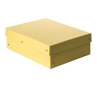 Original Falken PureBox Pastel. Fabricado en Alemania. 100 mm de alto, DIN A4, color amarillo. Caja de almacenamiento con tapa de cartón resistente. Caja de regalo vegana. Caja de transporte multiusos