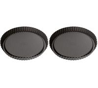 ORIGINAL KAISER Plato base de frutas Classic de 28 cm, molde para tartas de frutas, molde para hornear con base antiadherente, molde base para tartas con borde ondulado, dorado uniforme, negro