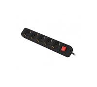 Original REGLETA LANBERG 5 Tomas SCHUKO con PROTECION Negra 1.5M