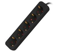 Lanberg Regleta 5 tomas Schuko 1,5 m – Protección infantil, CE, 2500W – Negra