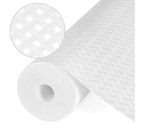 Origuuds Protector Cajones Cocina EVA Plastico Protector Antideslizante Estantes el Gabinete Impermeable, para Nevera Mueble Fregadero Estante (Blanco/50cm x 600cm)