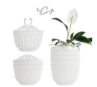 ORIMERC Maceteros de Pared clásicos Lote de 8 macetas para Colgar en la Pared, para Interiores y Exteriores, para Cocina, Hierbas, balcón, barandilla, Valla, Dormitorio, Enrejado, Color Blanco