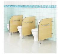 Orinal de inodoro con barra de agarre, soportes de pared y patas de apoyo, divisor de baño para escuela, jardín de infantes y parque infantil (tamaño: 75 x 60 cm)