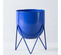 ORION91 Accesorio Decorativo Metal (20x15 cm ) Lapicero Macetero Azul forma de cubo- SpazioLuzio