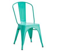 Orion91 Beta Black Matte Chair - Stackable Metal Dining Room Chairs for Industrial Style, 84 cm Height, Non-Slip, Perfect for Kitchen, Office, and Living Room - SpazioLuzio - Pack x2