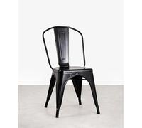 Orion91 BETA Chair Black Matte - Stackable Metal Dining Chair, 84 cm high, ideal for Industrial style kitchen, office, and living room, perfect for versatile seating and space-saving with a… - Pack x6