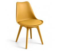 Orion91 Boreal Chair Padded Seat Faux Leather and Mustard Color Legs 48x43x82cm Dining Room Office Living Room teleworking Kitchen - spazioluzio - Pack x6
