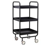 ORION91 Carro Alto Estilo Industrial con Ruedas en Metal Negro Mate 85 x 42 x 38 cm (Alto x Ancho x Fondo) - SpazioLuzio