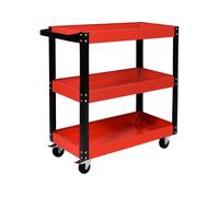ORION91 Carro de Herramientas con Ruedas Carro de Taller Mecánico 3 Bandejas de Almacenamiento Rojo y Negro Metálico Asa Lateral Hogar Almacén Bricolaje Taller (70x35x76 cm) - SpazioLuzio