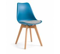 Orion91 Lyra Chair Linen Padded Cushion, Chairs for Kitchen, Office, Living Room - Turquoise Color 40 x 49 x 82 cm - spazioluzio - Pack x12