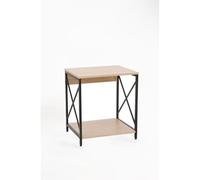 Orion91® - Nightstand Compact Bedroom Side Table 60x48x40 cm, Wooden Top, Metal Legs, Black Color, Perfect for Small Spaces and Storage with Modern Design - Pack x2