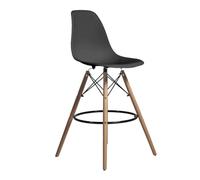 Orion91 Official® - High Stool Nordic Style Ergonomic Polypropylene Backrest Dark Gray Beech Wood Legs (46.5x55x105 cm) Perfect for Home, Office, Bar, Kitchen Multipurpose Stool with… - Pack x2