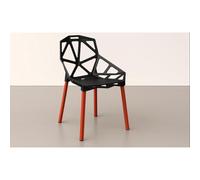 Orion91 Orion91official® - Electra Chair Red Polypropylene Seat Black Reinforced Steel Structure (80x54x59 cm) Modern Style Dining Room Hospitality Office Living Room teleworking kitche… - Pack x4