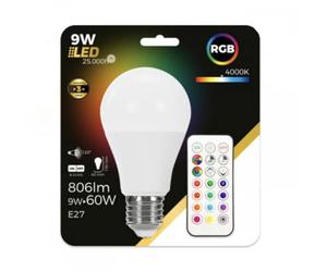 Orion91 Orion91official® - pack x 3 units, a60 e27 led bulb, standard 9w (=60w) 806lm, rgbw with remote, 25000h spotlight, lighting, wall light, lamp, bulb - spaziorion91