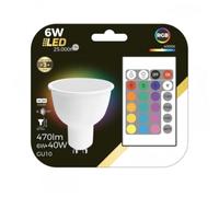 Orion91 Orion91official ® - pack x 3 units, gu10 led bulb, 6w (=40w) 470lm, rgbw with remote, 25000h spotlight, lighting, wall light, lamp, bulb - spaziorion91