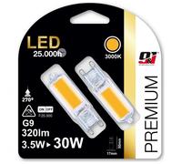 ORION91 Pack x 6 unidades Bombilla Led Bi-Pin Jc Cob G9 3,5w 320lm 3000k 25000h Nine&One Premium Potencia Equivalente a 30w