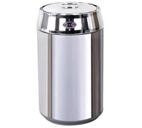ORION91 Papelera o Cubo Basura Ø24cm x 48,4cm 12 L Tapa Con Sensor Inteligente CROMADO ACERO INOXIDABLE Oficina Teletrabajo - SpazioLuzio