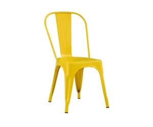 Orion91 Silla Beta Black Matte Dining Chair Industrial Style Metal, Stackable, Anti-Slip, Perfect for Kitchen and Office, Measures 84 cm Height, 45.5 cm Width, Durable and Modern Design by… - Pack x2