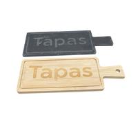 ORION91 TABLA TAPAS SET x6 unidades RECTANGULAR BAMBU y PIEDRA 9x23cm