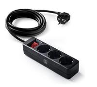 Orion91official ® - 3-socket power strip with switch and grounding 5 meter multiple thief Up to 3680w Child protection Cable h05w-f 3x1.5mm Color black - spacesorion91