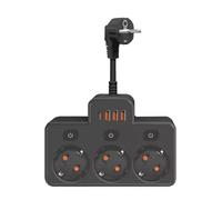 ORION91oficial® - Base POWER Negro 7 en 1 | Interruptores Independientes | 3 salidas de CA | 3 USB A | 1 USB C | Carga Rápida - spaziOrion91