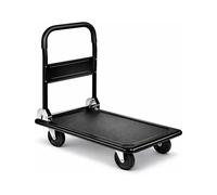 ORION91oficial® - Carro de Plataforma Transporte Industrial Plegable con Ruedas. Carretilla de Mano. Carga 150kg. Carrito Mudanzas, hogar, Oficina, almacén, Ahorra Espacio. Antideslizante. Negro -