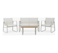 ORION91oficial® - Conjunto Mueble Jardín 4 plazas | 2 Sofás + 2 Sillones + 1 Mesa de centro | Color Beige - spaziOrion91
