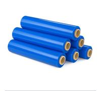 ORION91oficial® - Film Color Azul para Embalar de 50 cm x 375 Metros de Longitud - Rollo de Film Elástico Manual para Embalaje Industrial -Embalar, Plástico Cubretodo para Mudanzas, Film Ad… - Pack x2