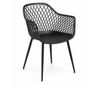 ORION91oficial® - Garden Chair Modern Design, Approx. 52.5 x 83.5 x 55 cm, MAX Load 110 kg, Weather and UV Resistant, Metal and Plastic with Non-Damaging Feet, Ideal for Outdoor Garden Fur… - Pack x2