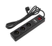 ORION91oficial® - MARCA 3M Base Múltiple 3 Enchufes Tipo F Schuko + 3 metros de cable, y Pantalla - spaziOrion91