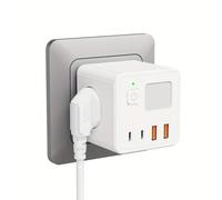ORION91oficial® - Múltiple Clavija Enchufe | CUBE 8 en 1 Blanco | 3 salidas de CA | 2 USB | 2 tipo C | Luz Noche Varios Tonos | Carga Rápida - spaziOrion91
