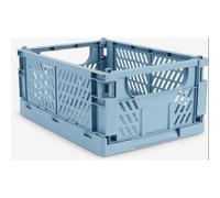 ORION91oficial® - Pack Cestas Plegables | Polipropileno con Asas de transporte | Apilable | Plegable | 25x34x15 cm | Color Azul | Cajón - spaziOrion91