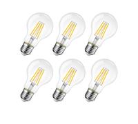 ORION91oficial® - Pack x 6 Bombilla LED A60 E27, Estándar Filamento 8w (=60w) 806lm, No Regulable, Luz Blanco Cálido 2700K, 25000h Foco, Iluminación, Aplique, Lámpara, Bombilla - spaziOrion91