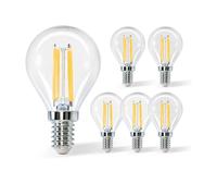 ORION91oficial® - Pack X 6 Bombilla LED G45 E14, Esférica Filamento 6w (=40w) 470lm, No Regulable, Luz Blanco Cálido 2700K, 25000h Foco, Iluminación, Aplique, Lámpara, Bombilla - spaziOrion91