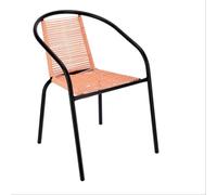 ORION91oficial® - PACK x2 | Silla Jardín | Apilable | Color Marrón y Negro Antracita | Material Cuerda Polipropileno y Patas de Metal - spaziOrion91