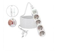 ORION91oficial® - Regleta de 4 enchufes con Interruptor y Toma de Tierra | Ladrón múltiple de 1,5 Metros | hasta 3680W | Clavija Extraplana | Protección Infantil | Cable H05W-F 3G | Color Blanco - spa