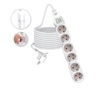 ORION91oficial® - Regleta de 6 enchufes con Interruptor y Toma de Tierra | Ladrón múltiple de 1,5 Metros | hasta 3680W | Clavija Extraplana | Protección Infantil | Cable H05W-F 3G | Color Blanco - spa
