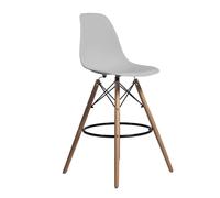 ORION91oficial® - Taburete Alto | Estilo Nórdico | Respaldo Polipropileno | Color Gris Claro | Patas en Madera Haya | (46,5x55x105 cm) Comedor | Oficina | Restaurante | Bar | Hostelería | Cocina - spa