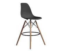 ORION91oficial® - Taburete Alto | Estilo Nórdico | Respaldo Polipropileno | Color Gris Oscuro | Patas en Madera Haya | (46,5x55x105 cm) Comedor | Oficina | Restaurante | Bar | Hostelería | Cocina - sp