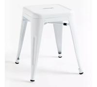 ORION91oficial® - Taburete Bajo Acero BETA Color Blanco, Apilable (45 cm) Estilo Industrial, Comedor, Hostelería, Oficina, Salón, Teletrabajo, Cocina - spaziOrion91