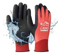 OriStout Guantes de trabajo para hombre y mujer, para pantalla táctil, guantes resistentes al agua, guantes térmicos de invierno, guantes de jardinería para clima frío, rojo, mediano