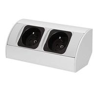 Orno AE-1303/G - Regleta eléctrica - Regleta Esquina - Enchufes Cocina - Montaje en Subida a 45° Toma estándar 3680 W: francés (Tipo E) Plateada