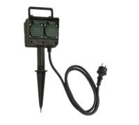 Orno ae-13138 - toma exterior impermeable (2 enchufes de jardín, 2300