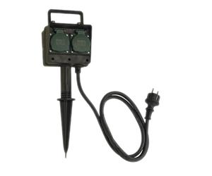 Orno ae-13138 - toma exterior impermeable (2 enchufes de jardín, 2300