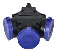 Orno ae-13209 taller schuko enchufe exterior impermeable ip44 3x2p + 1