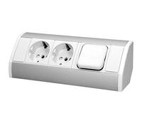 ORNO GM-9002 2 Enchufes Cocina Montaje En Superficie con interruttore e Dispositivo di sicurezza per Bambini de 45 ° 3680W (Blanco)